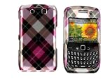 Blackberry Storm II 9550 Crystal Phone Cover Case Hot Pink Diagonal Check (Verizon)