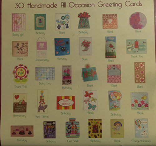 30 Handmade All Occasion Greeting Cards in Keepsake Box