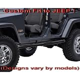 Brand New 2007 07 Jeep Wrangler JK 2 Door 3 Black Side Armor Step Nerf Bars Running... by MaxMate