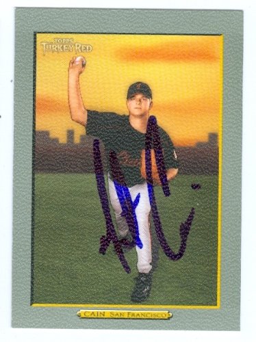Matt Cain Autographed/Hand Signed Baseball Card (San Francisco Giants) 2005 Topps Turkey Red Basebal