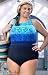 Delta Burke Blue River Plus Size High Neck Keyhole Back Swimsuit - Women's Swimsuit P...