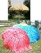 1.8m Raffia Parasol Blue / Red / Natural