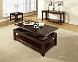 Cherry Steve Silver Nelson Rectangular Lift-Top Cherry and oak Coffee Table with Casters