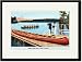 Black Framed/Matted Print 17x23, War Canoe