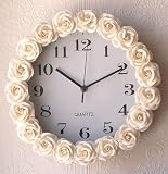 Cream Rose Wall Clock
