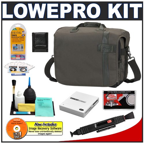 Lowepro Classified 250 AW Digital SLR Camera Case (Sepia) + Accessory Kit for Canon EOS 7D, 5D Mark II III, 60D, Rebel T3, T3i, Nikon D3100, D3200, D5100, D7000, D800, A35, A55, A57, A65, A77 Digital SLR Cameras