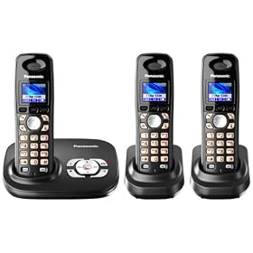 Panasonic KXTG8023 Colour DECT Trio Digital Cordless Telephone with Answer Machine - Black