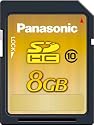 Panasonic 8GB Class 10 SD Card up to 22MB/s - Gold line