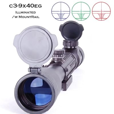 ANS Optical c3-9x40EGB トリプルレール ライフルスコープ レッド&グリーン&ブルー 3色 20mmマウント一体型/3-9倍ズーム 実銃対応