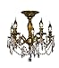 Elegant Lighting 9205F18AB/RC Rosalia 17-Inch High 5-Light Flush Mount, Antique Bronze Finish with Crystal (Clear) Royal Cut RC Crystal