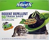 UPC 856174003015 product image for Mint-X Plastic 33 Gallon Drawstring Rodent Repellent Trash Bag, 1.1 Mil, Flat Se | upcitemdb.com