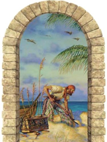 Wallpaper 4Walls Gifts for Guys Pirate Banking Window Peel and Stick G0841SA