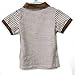 Boy Baby Striped Polo T-Shirt Top Bib + Pants Set Overalls Outfit (80 (6-18 Months)) Brown