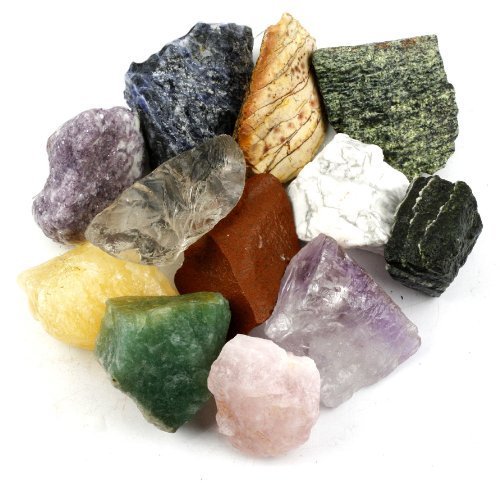 Crystal Allies Materials: 3 Pounds (BEST VALUE) Bulk Rough 10-Stone Assorted Brazilian Mix w/ Amethyst, Clear Quartz, Rose Quartz, Blue Quartz, Green Quartz, Sodalite, Orange Calcite, Fuchsite, Red Jasper & Citrine - Large 1"