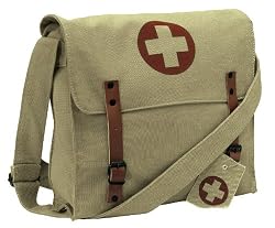 Khaki BATTLEFIELD MEDIC Vintage Shoulder Messenger Bag