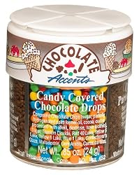 Dean Jacobs 4 Chocolate Ice Cream Accents, Regular, .85+.4+.66+.75=2.66 ounce jars (Pack of 4)