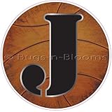 Wall Letter "J" Basketball Alphabet Letters Initial Sticker Vinyl Stickers Kid Decals Children Room Decor Baby Nursery Boys Bedroom Decorations Child Names Personalized Decal Graphic Sports Balls Girl