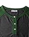 H2H Mens Active Slim Fit Raglan Baseball 3/4 Sleeve Henley Premium T-Shirt DARKGREEN US M/Asia L (CMTTS0174)