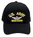 Patchtown US Army Senior Aviator Hat/Ballcap Adjustable One Size Fits Most (Multiple Colors & Styles) (Black, Standard (No Flag))