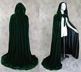 Lined Green Black Velvet Cloak - Medieval Renaissance St. Patrick's Day Mardi Gras Costume by Artemisia Designs