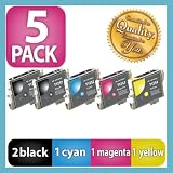 Compatible Ink for Epson T125 125 5pack 2Black,1Cyan,1magetna,1Yellow