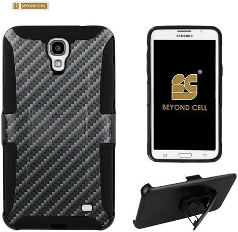 Beyond Cell® Shell Case Combo for Samsung Galaxy Mega 2 Heavy Duty Protection Case with Belt Clip Holster &amp; KickstandWith Design - Carbon Fiber Design