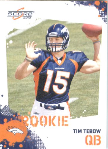 Tim Tebow RC - Denver Broncos (RC - Rookie Card) 2010 Score Football Card - NFL Trading Card in Screwdown Case