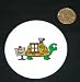 3 button / pin printed with rent, turtle, rental, for