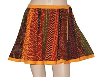 Valentine Day Gift Skirts Sexy Look Cotton Short Skirt Patch Work