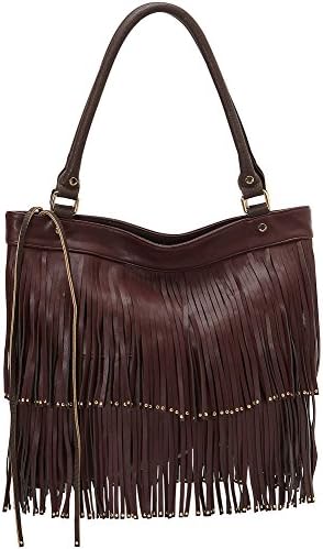 Deux Lux Handbags Mae Fringe Tote Bag - Bordeaux