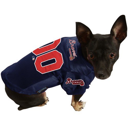 Atlanta Braves Navy Blue Pet Jersey (Small)