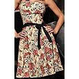 Folter Clothing STRAPLESS FOREVER YOURS DRESS in Skull Rose Tattoo Flash Print