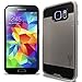 Galaxy S7 Case, CoverON [Chrome Series] Faux Brushed Metal Hard Slim Fit Hybrid Protective Cover Case for Samsung Galaxy S7 - Silver & Black