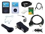 iShoppingdeals- 12 items Premium combo for Sandisk Sansa Fuze 2GB, 4GB, 8GB Series (includes: Black + Clear Silicone Skin Casae + Universal Car Charger+ Universal Wall Charger + usb data cable + Adjustable Armband +Belt Clip +Screen Protector +3.5mm~3.5mm Auxiliary cable + white Stereo headset + Lanyard +Fishbone Keychain)