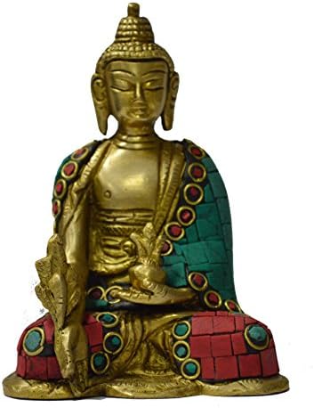 Ektacreations thai buddha meditating in peace harmony dhyan mudra laughing to get fortune prosperity gift 8.5cm(l) X 5cm(w) X 12cm(h)