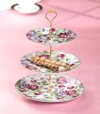 3 TIER FLORAL SERVERS - 3 TIER PORCELAIN FLORAL SERVERS