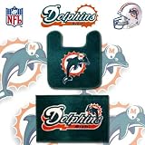Buy : NFL Miami Dolphins Logo Bathroom Soft Floor Carpet Mats Rug Accessories Set