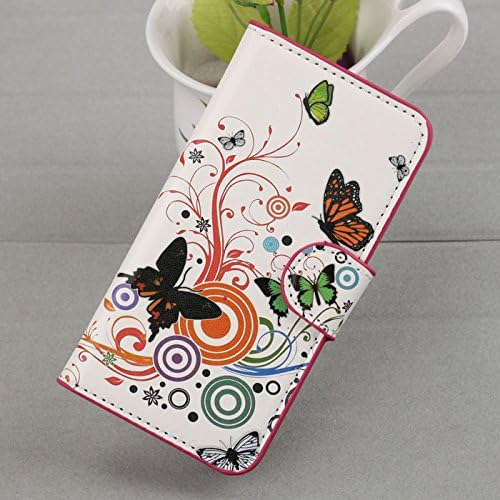 NEW Printed Wallet PU Leather Magnetic Flip Stand Case Cover For Huawei Ascend Y530 Phone (White_Butterfly)