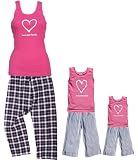 Starburst Love Your Family Heart Cotton Clothing Sets for Mom and available Matching/Coordinating Tank Top Outfits for Daughters