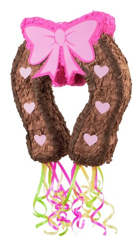 Pink Cowgirl 19 Pull-String Horseshoe Pinata Party Supplies Pink Cowgirl 19 Pull-String Horseshoe Pinata Party Supplies