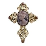 Pugster Vintage Golden Celtic Cross Cameo Brooches And Pins