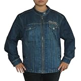 Womens Harley Davidson Motorcycles Denim Jean Jacket / Racing Coat (Size: 2W)