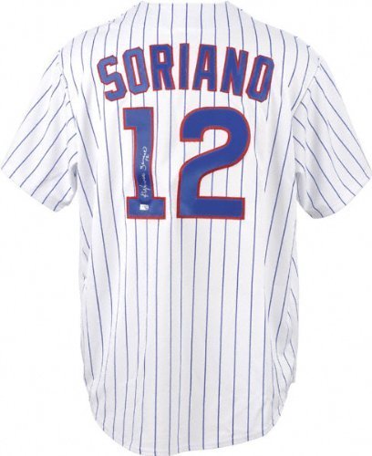 Alfonso Soriano Autographed Jersey | Details: Chicago Cubs, Majestic Pinstripe