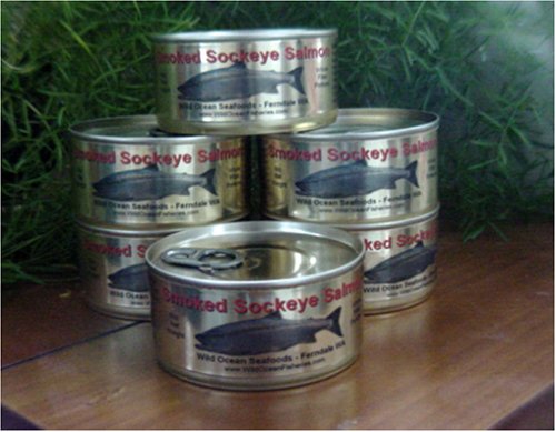 6oz Wild Alder Smoked Sockeye Fillet Cans 6 Pack by Wild Ocean Seafoods
