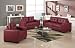 Red Burgundy Leather Sofa & Loveseat Living Room Set