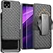 Compatible for Google Pixel 4 Case with Tempered Glass Screen Protector Belt Clip Holster Defender Rugged Shock Proof Armor Protection Phone Cover [Black]