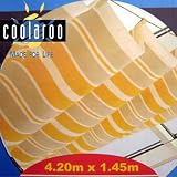 Coolaroo Seilspann Markise Wintergarten Komplett-Set - 4,20 x 1,45m - Farbe grau/gelb - Wintergarten Sonnensegel