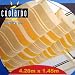 Coolaroo Seilspann Markise Wintergarten Komplett-Set - 4,20 x 1,45m - Farbe grau/gelb - Wintergarten Sonnensegel