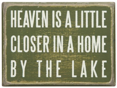 Primitives by Kathy Box Sign, 4 by 3-Inch, By The Lake