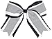 Jumbo 3 Color Hair Bow Metallic Silver